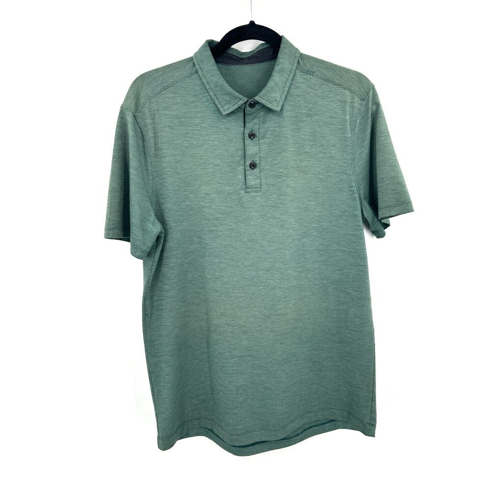 LULULEMON Men's Green Short Sleeve Business Casual Athletic Polo Shirt Medium